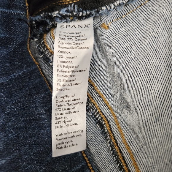 Spanx Distressed Skinny Ankle Jeans Med Wash Size S - Picture 4 of 7